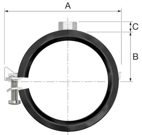 Flamco BSA collier M8 x 14-16 mm - avec caoutchouc