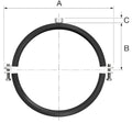 Flamco BSA collier M8 x 62-64 mm - avec caoutchouc