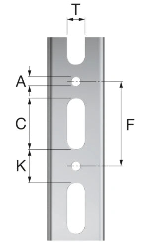 Flamco R2 rail de montage - noir - prix au mètre