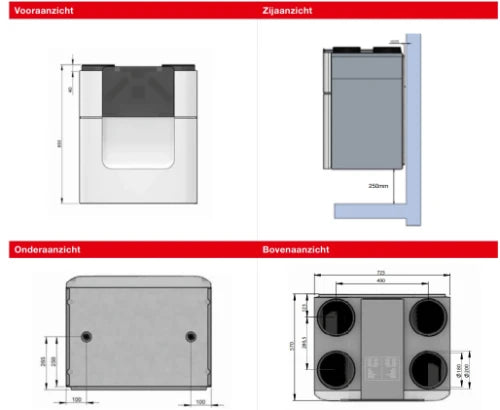 Zehnder ComfoAir Q Quality CA Q600 unité de ventilation 600m³/h-150pa - protection standard contre le gel