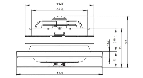 Zehnder ComfoValve Luna S125 bouche de pulsion 125 mm - RAL 9016 blanc signalisation - pulsion jusqu'à 75m³/h