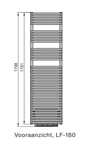 Zehnder Forma Air radiateur sèche-serviette avec blower 1798 x 496 - 973 W (EN442 75/65/20) + 1000 W - RAL 9016 blanc signalisation