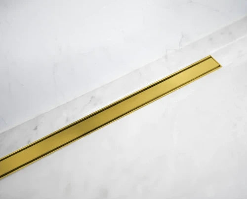 Carrodrain Cayman rigole de douche avec grille 700 mm - Gold - hauteur d'encastrement 60 mm - débit 31 l/min