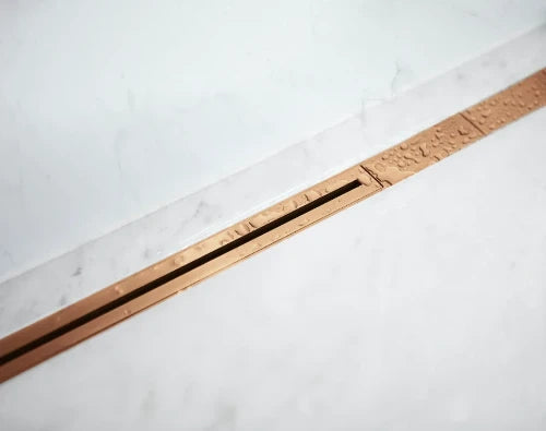 Carrodrain Twiggi XS rigole de douche avec grille 800 - 1100 mm - Copper - hauteur d'encastrement 56 mm - débit 31 l/m