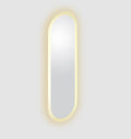 Clou Look at Me miroir ovale avec éclairage LED - 2700k - ip44 - bord satiné