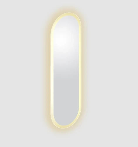 Clou Look at Me miroir ovale avec éclairage LED - 2700k - ip44 - bord satiné