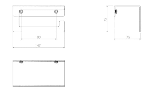Clou Fold porte-rouleau avec couvercle - noir mat