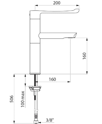 DELABIE Mit. méca. séquentiel bec fixe H.160 L.160 levier Hyg., BEL