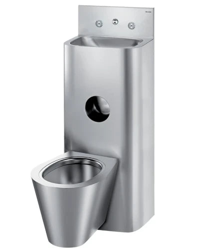 DELABIE Combi KOMPACT TC lavabo WC suspendu au centre Inox 304 sat.