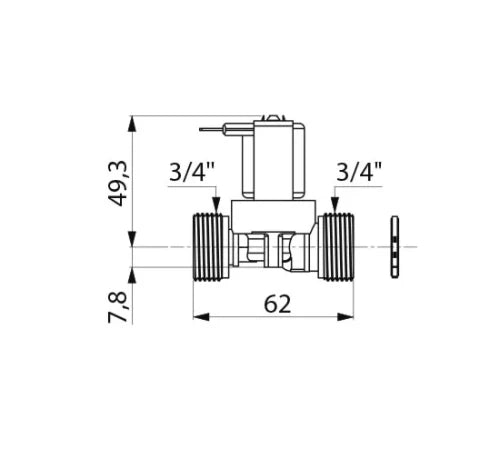 DELABIE Électrovanne M3/4" - 12V avec filtre pour TEMPOMATIC urinoir