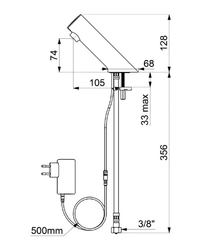 DELABIE TEMPOMATIC 5 lav. F3/8" rob. 230/6V alimentation prise