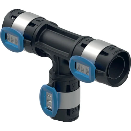 Té réduit Geberit FlowFit: PPSU, d=20mm, d1=25mm, d2=20mm