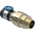 Raccord de transition trois-pièces Geberit FlowFit avec filetage extérieur: CuZn21Si3P, d=20mm, R=1/2", G=3/4"