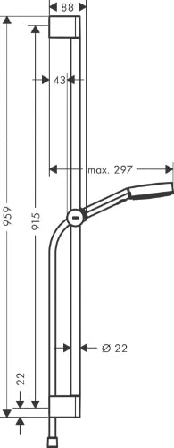 Hansgrohe Pulsify 105 set de douche Select S 900 mm avec douchette 3jets Eco - chromé