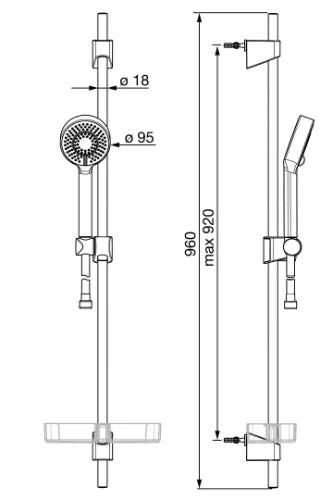 HANSA HANSABASICJET Doucheset Mat zwart (Handdouche 95mm)
