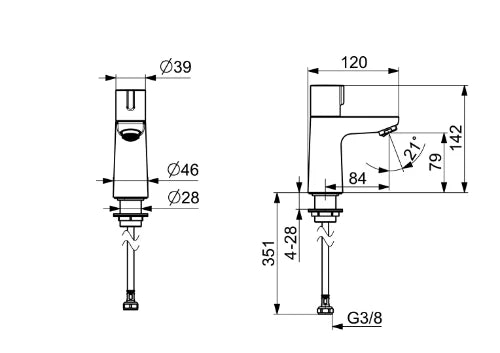 Hansa Hansanova robinet eau froide - bec 84 mm - chrome