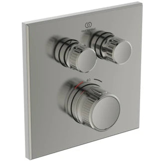 Ideal Standard Ceratherm Navigo C set de finition pour robinet thermostatique bain encastré carré - look inox