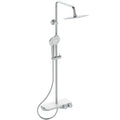 Ideal Standard Ceratherm S200 système de douche avec Ceratherm S200 avec tablette en verre - IdealRain Evo Jet douchette 125 mm avec 3 fonctions - 8 l/min - douche de tête 250 mm - 12 l/min et IdealFlex 1750 mm - chromé