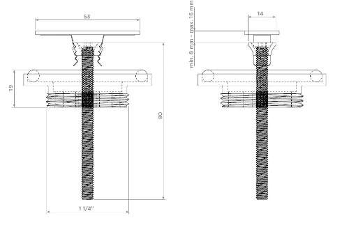 CLOU Bonde libre et raccord siphon, noir mat pour lave-mains Flush et First