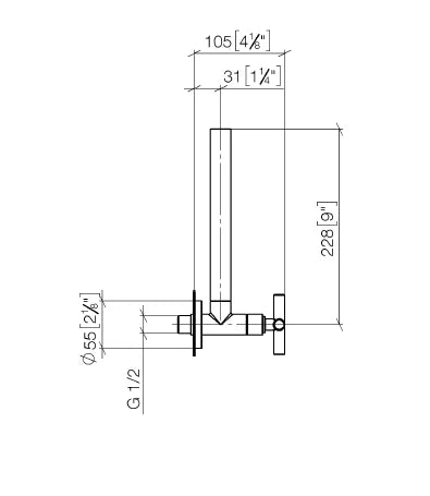 DORNBRACHT Tara. hoekstopkr m rozet 1/2" chroom