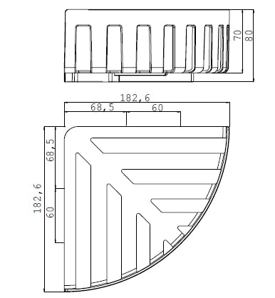 Emco System 2 panier d'angle fixation murale invisible mesure de coin 180 mm - chromé