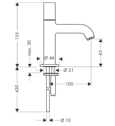 Axor Uno robinet eau froide - bec 100 mm - Brushed Bronze