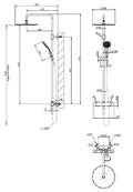 Gessi Emporio Shower set de douche thermostatique avec douche de tête 300 mm et douchette anticalcaire - flexible 1500 mm - Finox nickel brossé