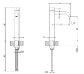 Gessi Flessa Mitigeur lavabo rehaussé, bec long. Sans vidage, avec flexibles de raccordement. Warm Bronze Br. PVD