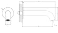 Gessi Bath316 Bec de baignoire mural latéral Steel Brushed