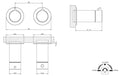 Gessi Shower316 Parties apparentes pour mitigeur thermostatique douche mural 2 sorties. Noir XL