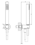 GESSI Inciso Shower Ensemble comprenant: sortie coudée murale, douchette anticalcaire et flexibles 1,50 m. Finox Brushed Nickel