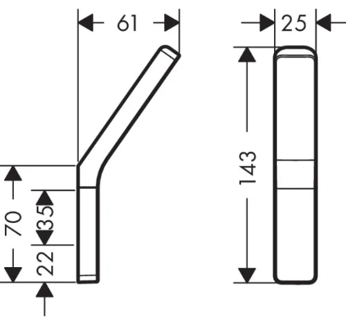 Axor Universal Patère 2,5 - 6,1 o 14.3  cm optique or brossé
