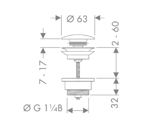 Hansgrohe Push-Open DN32 blanc mat