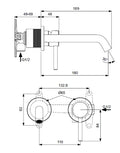 Ideal Standard Ceraline mitigeur mural pour lavabo, bec 204 mm, kit 2, pour A5948NU chromé