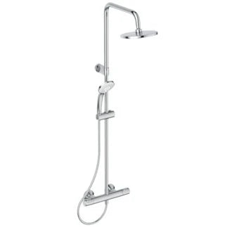 Ideal Standard Ceratherm T25 système de douche Flex avec Ceratherm T25, douchette IdealRain 100 mm avec 3 fonctions, 8 l/min, douche de tête IdealRain 200 mm, 12 l/min et IdealFlex 1600 mm. hauteur réglable à l'installation. - chromé
