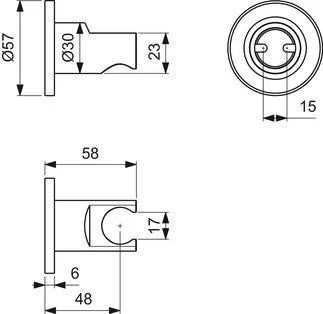 Ideal Standard IdealRain support pour douchette rond - chromé
