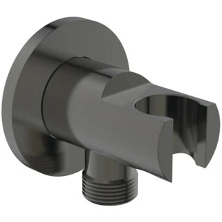 Ideal Standard IdealRain support pour douchette avec coude intégré mural rond - Brushed Gun Metal