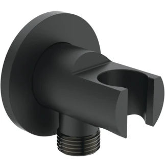 Ideal Standard IdealRain support pour douchette avec coude intégré mural rond - Silk black