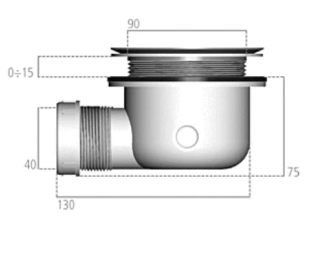 Ideal Standard Ultra Flat S siphon de douche90 mm