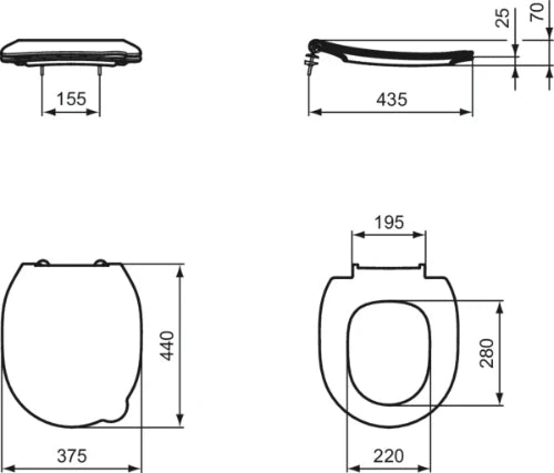 Ideal Standard Contour 21 siège des toilettes - blanc - pour toilet d'enfants