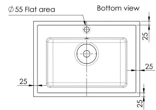 Procasa Quadra table vasque marbre de synthèse avec 1 vasque 700 x 500 mm - blanc