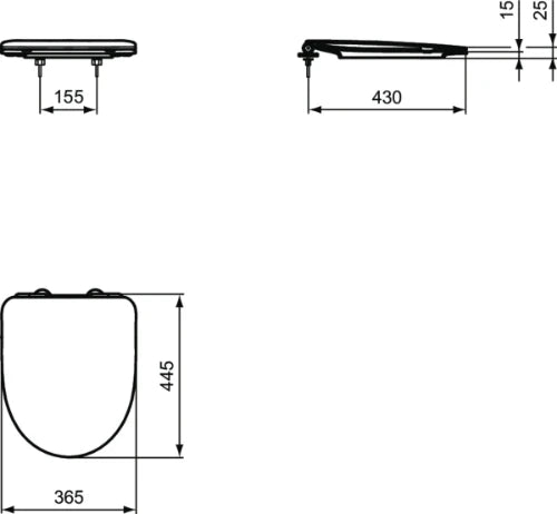 Ideal Standard i.life A toiletzitting universele D-shape sandwich - softclose - Glossy White
