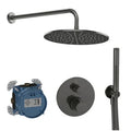 Ideal Standard Ceratherm T100 PACK ALL-IN-One système de douche encastré avec Ceratherm T100 partie apparente, partie encastrée Easy-box, IdealRain bras pour douche de tête 400 mm, douche de tête 300 mm, 12 l/min, support pour douchette avec coude i