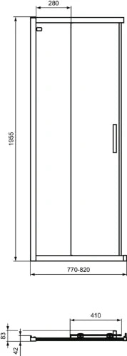 Ideal Standard Connect New Accès d‘angle 800 mm - Silk black