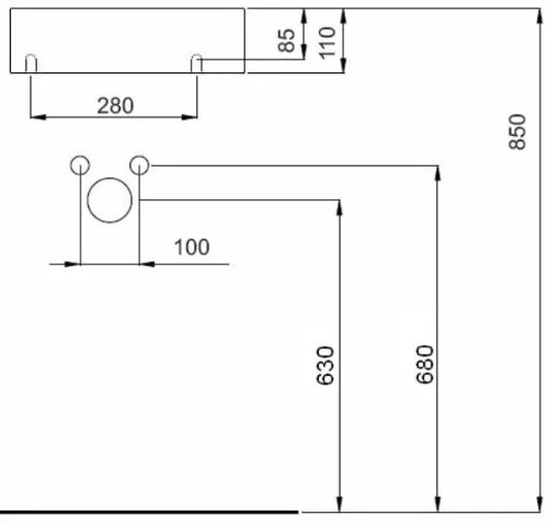 Procasa Thiny 2.0 lave-mains mural 400 x 230 x 110 mm - blanc - porcelaine - avec trou de robinet droite - sans trop-plein