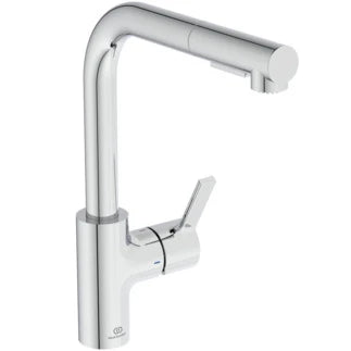 Ideal Standard Gusto mitigeur cuisine bec tube L et douchette extract - chromé