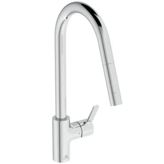 Ideal Standard Gusto mitigeur evier monotrou bec tube C douchette extract 1 f - Chromé