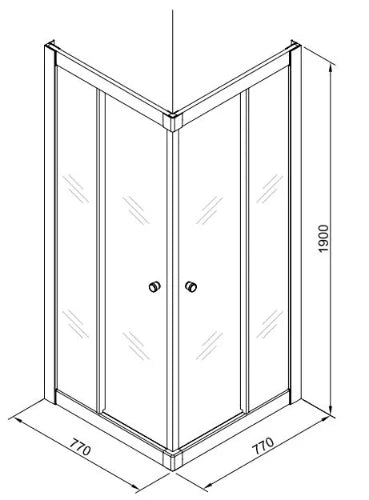 Procasa Free Basic entrée d'angle 800 x 1900 mm transparent - chromé