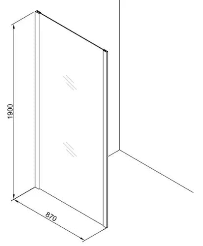 Procasa Free Basic paroi latérale 900 x 1900 mm transparent - chromé