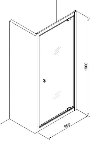 Procasa Free Basic porte de douche pivotante 900 x 1900 mm transparent - chromé